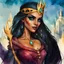 Placeholder: watercolor drawing of the beautiful cunning and evil Shamakhan queen with a well-drawn face on a white background, Trending on Artstation, {creative commons}, fanart, AIart, {Woolitize}, by Charlie Bowater, Illustration, Color Grading, Filmic, Nikon D750, Brenizer Method, Perspective, Depth of Field, Field of View, F/2.8, Lens Flare, Tonal Colors, 8K, Full-HD, ProPhoto RGB, Perfectionism, Rim Lighting, Natural Lighting, Soft Lighting, Accent Lighting, Diffraction Grading,