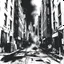 Placeholder: dirty back streets ghettoblaster abstract particles waves length sonic capacity black and white cube