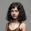 Placeholder: portrait of a teenager girl with mid-length black curly hair and amber eyes