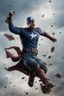 Placeholder: Create a picture of captain america falling from the skye