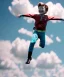 Placeholder: Ultra realistic clouds sky scene, medium shot view, portrait, sweet Peter Pan Childs free jumping flying, trinkets, jelly beans, inflatable helmet, smile, happy, Wes Anderson style, inflatable color clothing, extreme, wind, clouds sea, 20,000 feet altitude, stratosphere, soft color, highly detailed, unreal engine 5, ray tracing, RTX, lumen lighting, ultra detail, volumetric lighting, 3d, finely drawn, high definition, high resolution.