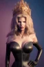 Placeholder: Kim Basinger as evil queen in black leather, busty, cleavage, curvy, angry, stern look. character design by cory loftis, fenghua zhong, ryohei hase, ismail inceoglu and ruan jia. unreal engine 5, artistic lighting, highly detailed, photorealistic, fantasy