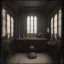 Placeholder: on old church interior, scary, steam punk, realistic, made in octane, cinematic, ultra-realistic, extremely detailed octane rendering, 8K, VRAY Super Real ar 2:3, dof photorealistic futuristic 50mm lens hard lighting dark gray tintype photograph, realistic lighting, sepia color