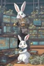 Placeholder: A Bitcoin factory where bunnies run around making coins, crazy, animation, chaos, funny