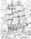 Placeholder: Pirate Ship Adventure: Design a coloring page showcasing a majestic pirate ship sailing through rough seas. Include elements like billowing sails, Jolly Roger flag, and crashing waves for an exciting coloring challenge.