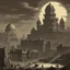 Placeholder: art by "Piranesi", painting, landscape , Feigned The Palace Beyond Good and Evil, at Dawn, Illustration, Hopeless, 70s Science Fiction, Provia, overly complex style