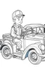 Placeholder: Outline art for coloring page OF A POPULAR TOY IN 1944 FOR A LITTLE BOY IN THE UNITED STATES OF AMERICA, coloring page, white background, Sketch style, only use outline, clean line art, white background, no shadows, no shading, no color, clear