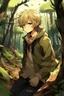 Placeholder: Dirty Blonde Anime Boy in the woods