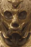 Placeholder: Anunnaki black male African Egyptian alien, cracks in the voodoo head, wicked, eyes, Elephant, 8k, finely detailed, photo realistic, tiger turquoise skull head gold dragon helmet space alien silver surfer skeleton gold Olmec silver crown silver eyes, Babylon