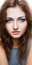 Placeholder: Ultra-HD, 8k, Studio portrait photo of a pretty woman age of 21, beautiful pretty face, Ukrainian race, color grey-eyes, brown hair, very detailed face, studio lighting, fantasy, brown ratio, sharp focus color, corrected hyper detailed pino daeni