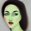 Placeholder: Green eyes woman portrait.