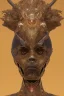 Placeholder: shiny black male African Egyptian alien, cracks in the voodoo head, wicked, eyes, crown, Elephant, 8k, finely detailed, photo realistic, tiger turquoise skull head gold dragon space alien snow skeleton gold hornytoad silver crown silver eyes