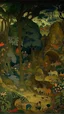 Placeholder: Bosch nightmares, A jungle made out of stones designed in cave paintings painted by Paul Ranson