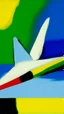 Placeholder: A white jet in the sky painted by Alexej von Jawlensky