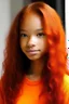 Placeholder: Light skin teen with straightened hair that is reddish orange