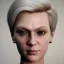 Placeholder: portrait of a woman with short blonde hair and amber eyes