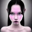 Placeholder: Alien princess, cute, beautiful, long hair, wavy hair, black eyes, head and shoulders portrait, cinematic, 8k