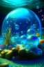 Placeholder: Bubble rising, sea-life fantasy underwater crystal