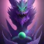 Placeholder: purple mythical creature in galaxy, teal and purple smoke, detailed, realistic, 4k