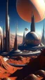 Placeholder: sci fi planet, small futuristic city