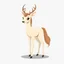 Placeholder: an adult female white tail deer in the cartoon style of my little pony, on neutral gray background