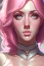 Placeholder: best quality,masterpiece, full body portrait of a woman, eyes, nose,lips,pink hair,big chest,(anime woman:1.3), ,symmetrical eyes, soft lighting, detailed face, concept art, digital painting, looking into camera,3d,art by artgerm