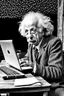 Placeholder: albert einstein in with laptop