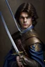 Placeholder: european brown hair young adult royal guard swordsman with rapier