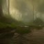 Placeholder: Photorealistic sleepy FLORIDIAN misty foggy ravine creek