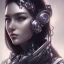 Placeholder: wonderfull portrait only woman half face robot, long black hair, intricate, sci-fi, cyberpunk, future