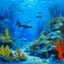 Placeholder: A blue underwater reef with poisonous fish painted by Michelangelo di Lodovico Buonarroti Simoni