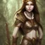 Placeholder: dungeons and dragons female elf druid, brown hair, brown eyes, pale skin, realistic face, full body