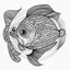 Placeholder: Fish, front face view, mandala, minimal lines, cartoon, white back ground color, real style, realistic, minimalistic, minimal black line art, line art, crisp line art, unique coloring sheet, outlined, outline, crisp, crisp line edges, illustration, thin lines, crisp clear lines, line art, clean line art, unique, 8k, amazing, masterpiece, no colors, no dark color, no black color, avoid thick black, minimalistic line edges, pure white back ground, image character full fit to page,