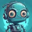 Placeholder: 2d comic cute robot portrait