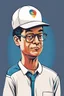 Placeholder: Ilustración vectorial de Gustavo Petro con gorra camisa