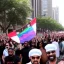 Placeholder: Haram mosque pride parade protest March led by Kanye West