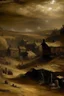 Placeholder: A dark brown underground mining village painted by Albert Pinkham Ryder