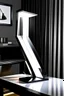 Placeholder: gaming table lamp inspired by sword, modern design, black and white color