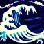 Placeholder: An astronaut floating in space surrounded by a halo of glowing jellyfish, done in the style of Hokusai's The Great Wave off Kanagawa