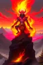 Placeholder: a fire spirit god on a mountain