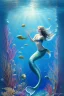 Placeholder: underwater scene, a mermaid, beautiful colors, fish, very fine detail, high quality, mystical, intricate, Impressionism, soft lighting, dream like,