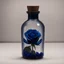 Placeholder: Midnight blue rose in a bottle