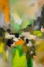 Placeholder: abstract oil painting in dull colours