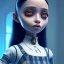 Placeholder: Addams Family film still of jenna ortega as a gothic schoolgirl, directed by tim burton highly detailed, volumetric lighting, unreal engine, 8k