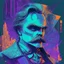 Placeholder: Futuristic, cyberpunk, Friedrich Nietzsche,Comic style