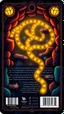 Placeholder: "Card back featuring a mystical dungeon maze design with glowing trails, tiny cartoon rats exploring paths, whimsical fantasy vibe, glowing runes, vibrant and colorful, symmetrical layout, polished illustration style."