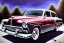 Placeholder: a true-to-life 1952 ford mainline sedan, classic wheels, centered, intricate, extreme detailed, photorealism, center view, suburb background, pivot on ford, pen and color marker, painting by cheryl kelley