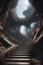 Placeholder: Dystopian Alien planet, Escherian stairs, octane rendered, unreal engine, high contrast, high resolution, 8k, cinematic lights, masterpiece, photorealistic, 3d