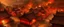 Placeholder: An orangish red Eastern village with torches designed in Heidrun manuscripts painted by Zhang Lu
