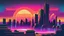 Placeholder: synth-wave, synth-wave one sun, synth-wave city, simple,iconic:1.8), comic style